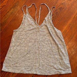 Double spaghetti strap size L black & white striped gap women’s cotton top